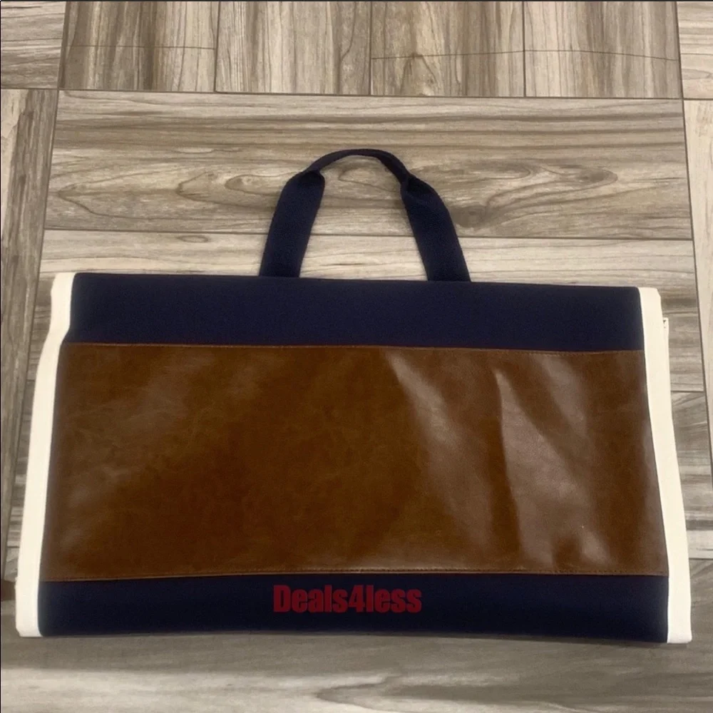 Ralph Lauren Navy Duffel and Garment Travel Set with White Trim
